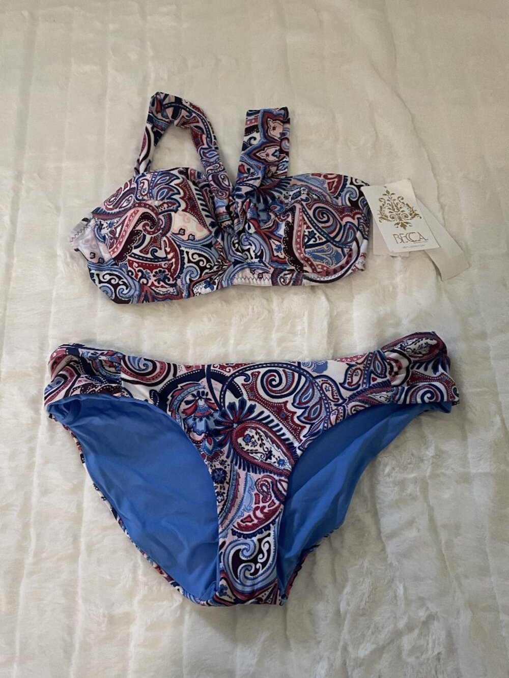 NWOT Becca by Rebecca Virtue Reversible Tab Side Hipster Bikini and top set